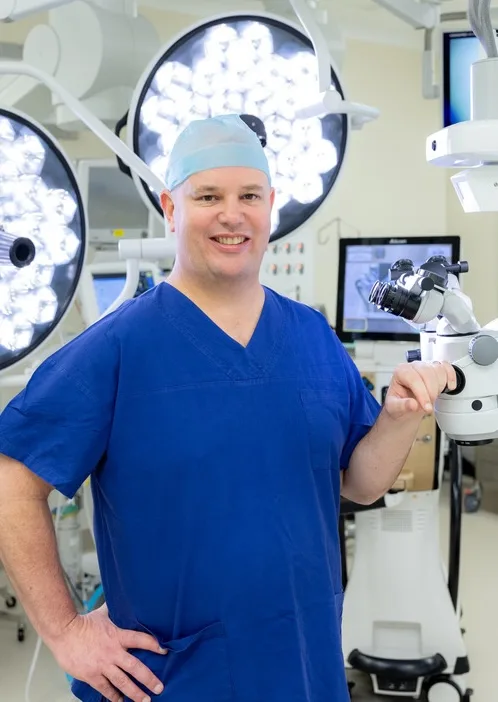 A/Prof Adrian Hunt in the operating theatre